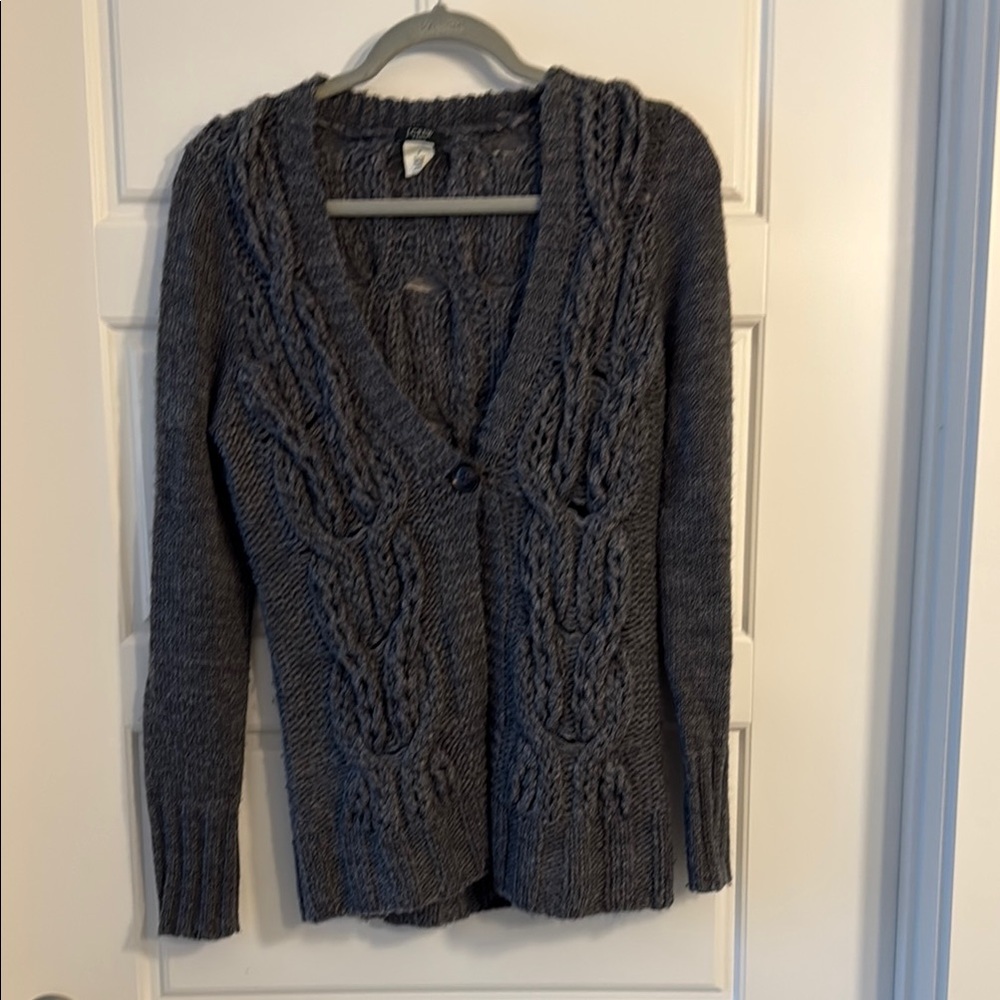 Gray Cable Knit Women's Sweater